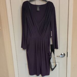 B. Smart Deep Purple Long Sleeve Dress